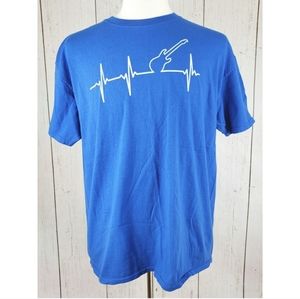 Gildan Blue Guitar Heartbeat Tshirt